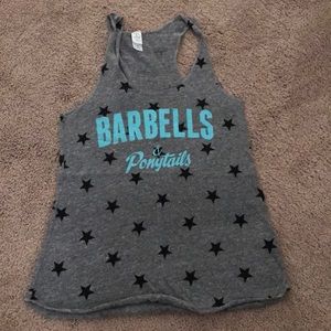 Barbells and ponytails tank top